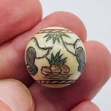 Load image into Gallery viewer, Adorable Hand Carved Panda 20mm Round Bead 10283