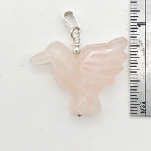 Load image into Gallery viewer, Rose Quartz Dove Pendant Necklace | Semi Precious Stone Jewelry | Silver