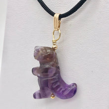Load image into Gallery viewer, Purple Dinosaur Amethyst Tyrannosaurus Rex 14K Gold-Filled Pendant - PremiumBead Alternate Image 6