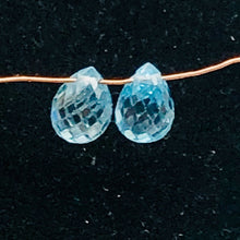 Load image into Gallery viewer, Blue Zircon Rare Natural Faceted Briolette Beads | 6x4 mm | 2 Beads |