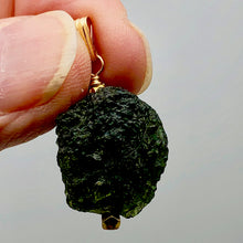 Load image into Gallery viewer, Other Worldly Green Moldavite Meteor 14KGF Pendant | 1 1/4" Long | 19x17x15mm |