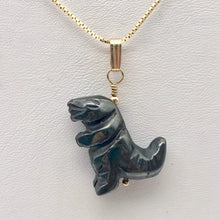 Load image into Gallery viewer, Semi Precious Stone Jewelry Tyranosaurus Rex Pendant Necklace of Hematite/Gold - PremiumBead Alternate Image 10
