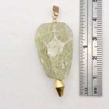 Load image into Gallery viewer, Chatoyant Green Hiddenite Kunzite Crystal 14K Gold Filled Pendant | 1 7/8" |