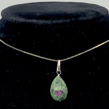 Load image into Gallery viewer, Rare Ruby Fuchsite Teardrop Shaped Sterling Silver Pendant | 1" Long