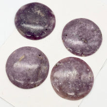 Load image into Gallery viewer, Rare 1 Vivid Purple Lepidolite Coin Focal Bead for Jewelry Making | 46x6mm | - PremiumBead Alternate Image 4