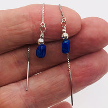 Load image into Gallery viewer, Lapis Sterling Silver Threader Earrings | 3 1/2" Long | Blue | 1 Pair |