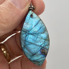 Load image into Gallery viewer, Labradorite Sterling Silver Drop Pendant | 2 1/4" Long | Blue |