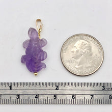 Load image into Gallery viewer, Charming Carved Natural Amethyst Lizard and 14K Gold Filled Pendant 509269AMG - PremiumBead Alternate Image 5