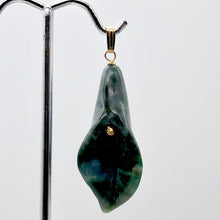 Load image into Gallery viewer, Fancy Jasper Calla Lily 14K Gold Filled Flower Pendant| 1 3/4" Long | Green |
