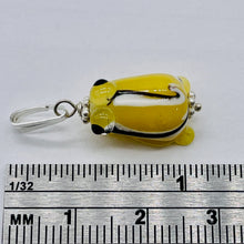 Load image into Gallery viewer, Lampwork Frog Sterling Silver Frog | 1" Long | Yellow | 1 Pendant |