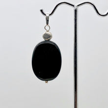 Load image into Gallery viewer, Hypersthene Sterling Silver Pendant |1 3/4 inch long | Silver-black | Oval |