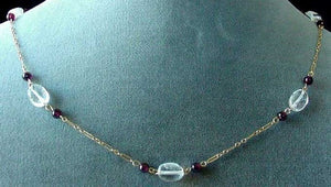 Quartz & Garnet 14Kgf Wire Wrap Necklace 4244 - PremiumBead Primary Image 1