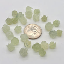 Load image into Gallery viewer, 5 Elegant Carved Green Jade Rose Flower Button Beads 10784B | 10x11mm | Light Green - PremiumBead Alternate Image 2
