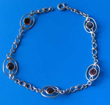 Load image into Gallery viewer, Adorable! Sterling Silver & Garnet 7.5" Bracelet 10065 - PremiumBead Alternate Image 2
