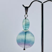 Load image into Gallery viewer, Fluorite Sterling Silver Goddess Dangle Pendant | 2" Long | Blue/Purple | 1 |