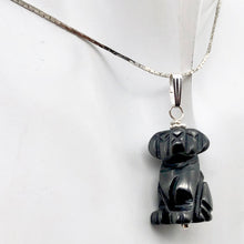Load image into Gallery viewer, Hematite Dog Sterling Silver Necklace Pendant | Semi Precious Stone Jewelry|