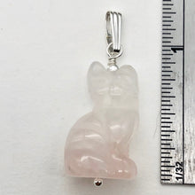 Load image into Gallery viewer, Adorable! Rose Quartz Cat & Solid Sterling Silver Pendant