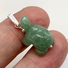 Load image into Gallery viewer, Aventurine Turtle Pendant Necklace | Semi Precious Stone Jewelry|Silver Pendant
