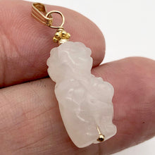 Load image into Gallery viewer, Rose Quartz Goddess Pendant Necklace | Semi Precious Stone Jewelry | 14k gf - PremiumBead Alternate Image 2