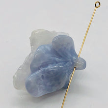 Load image into Gallery viewer, Designer's Dream! Chalcedony Druzy Crystal Flower Pendant Bead| 1 1/4"| Blue|1 |