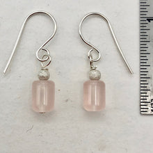 Load image into Gallery viewer, Madagascar Rose Quartz Tube Bead Sterling Silver Semi Precious Stone Earrings - PremiumBead Alternate Image 6