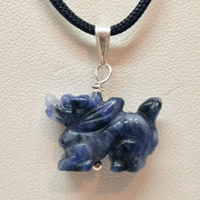 Load image into Gallery viewer, Sodalite Hand Carved Winged Dragon Sterling Silver Pendant 509286Sds - PremiumBead Alternate Image 5