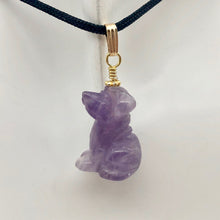 Load image into Gallery viewer, Amethyst Dog Pendant Necklace | Semi Precious Stone Jewelry | 14k Pendant - PremiumBead Alternate Image 10