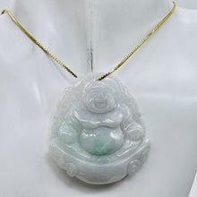Load image into Gallery viewer, 160cts Hand Carved Buddha Gorgeous Lavendar Jade Pendant Bead | 50x47x8mm | Green