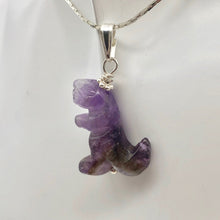 Load image into Gallery viewer, Purple Dinosaur Amethyst Tyrannosaurus Rex Sterling Silver Pendant 509302AMS - PremiumBead Alternate Image 7