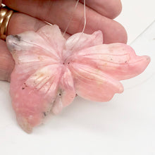 Load image into Gallery viewer, Hand Carved Pink Peruvian Opal Flower Semi Precious Stone Bead | 111.8cts | - PremiumBead Alternate Image 3