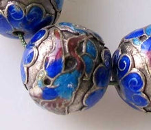 Load image into Gallery viewer, Crane Bird 1 Silver Cloisonne 16mm Round Bead 10591 - PremiumBead Alternate Image 2