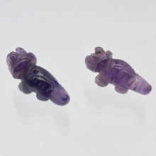 Load image into Gallery viewer, Dinosaur 2 Carved Amethyst Triceratops Beads | 22x11x7.5mm | Purple - PremiumBead Alternate Image 9