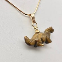 Load image into Gallery viewer, Tigereye Diplodocus Dinosaur with 14K Gold Filled Pendant 509259TEG - PremiumBead Alternate Image 6