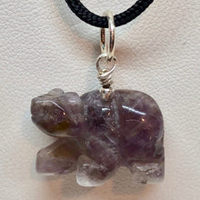 Load image into Gallery viewer, Roar! Carved Natural Amethyst Bear Sterling Silver Pendant 509252AMS - PremiumBead Primary Image 1