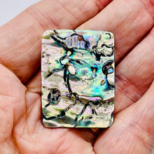 Load image into Gallery viewer, Rainbow Blue Abalone Rectangle Pendant Bead