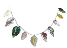 Load image into Gallery viewer, Abalone Pink and Golden Mother of Pearl Shell Carved Leaf Bead Strand 104321B
