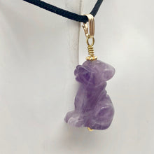 Load image into Gallery viewer, Amethyst Dog Pendant Necklace | Semi Precious Stone Jewelry | 14k Pendant - PremiumBead Primary Image 1