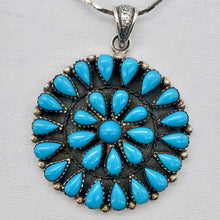 Load image into Gallery viewer, Natural Turquoise Squash Blossom Sterling Silver Semi Precious Stone Pendant - PremiumBead Alternate Image 7