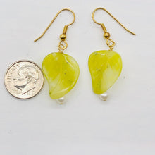 Load image into Gallery viewer, Korean Jade14K Gold Filled Leaf Earrings | 1 3/4" Long | Green | 1 Pair |