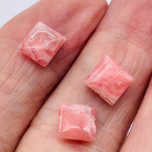 Load image into Gallery viewer, 2 Natural Rhodochrosite 8mm Square Coin Beads