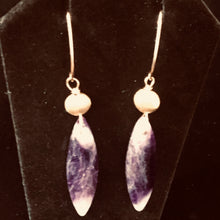 Load image into Gallery viewer, Sodalite 14K Gold Filled Teardrop Earrings| 2 3/4" Long | Purple/White| 1 Pair |