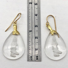 Load image into Gallery viewer, Reverse Carved Quan Yin Goddess Quartz 14Kgf Earrings | 34x18x4mm | - PremiumBead Alternate Image 3