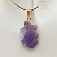 Load image into Gallery viewer, Amethyst Lizard Pendant Necklace | Semi Precious Stone Jewelry | 14k Pendant - PremiumBead Primary Image 1