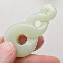 Load image into Gallery viewer, Hand Carved Natural Serpentine Infinity Pendant with Simple Black Cord 10821K - PremiumBead Alternate Image 3