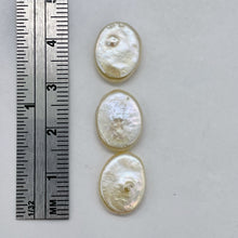 Load image into Gallery viewer, 3 Gorgeous Oval Freshwater Coin Pearls 3913