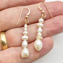 Load image into Gallery viewer, Asymmetrical Freshwater Pearl 14K Gold Filled Drop/Dangle Earrings| 2 " Drop|