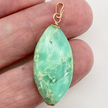 Load image into Gallery viewer, Glowing Green Marquis Cut Chrysoprase 14K Gold Filled Pendant | 1 5/8" Long|