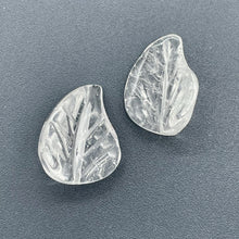 Load image into Gallery viewer, 2 Carved Clear Quartz 19x17x6mm Leaf Beads 10168