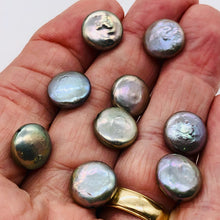 Load image into Gallery viewer, 9 Shimmer Silvery Platinum FW Coin Pearls 9447