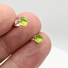Load image into Gallery viewer, August Birthstone 5mm Lab Peridot Sterling Silver Earrings - PremiumBead Alternate Image 2